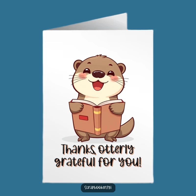 Free Printable Thank You Card: Grateful Otter Scrapbook Lover, Downloadable DIY Appreciation