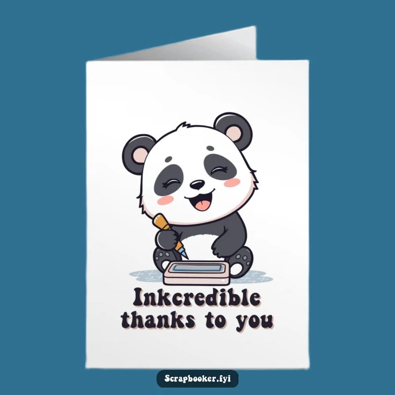 Free Printable Thank You Panda Card - Giggling Stamp Downloadable Gift