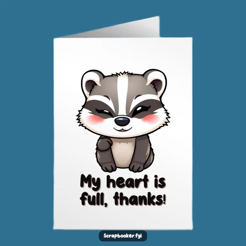 Free Printable Thank You Card: Badger's Witty Flair, Funny Downloadable Gift