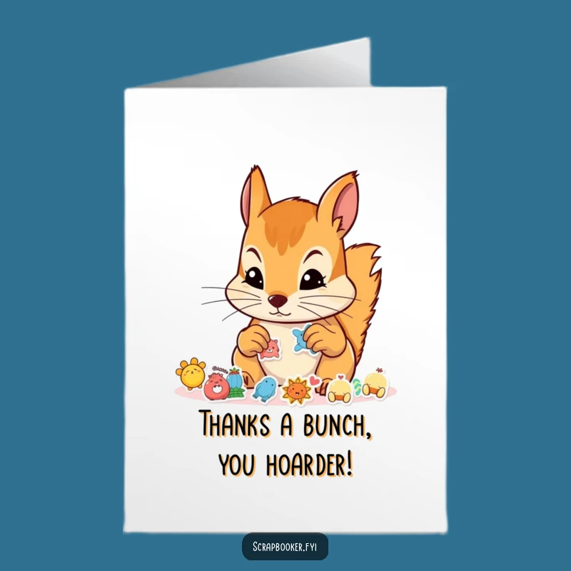 Free Printable Thank You Card: Squirrel Sticker Artist Expressing Gratitude DIY