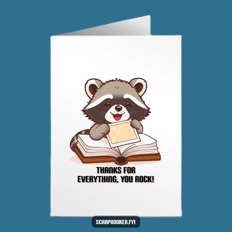 Free Printable Thank You Card: Raccoon's Artistic Gratitude, Funny Downloadable Gift