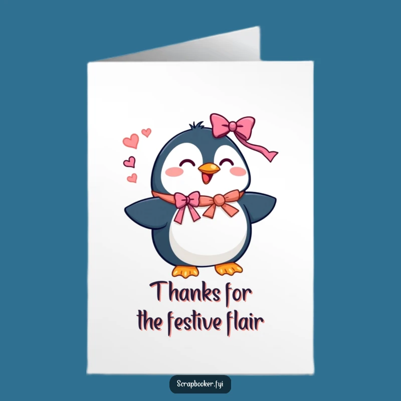 Free Printable Penguin Party Thank You Card - Cheerful Downloadable Gift