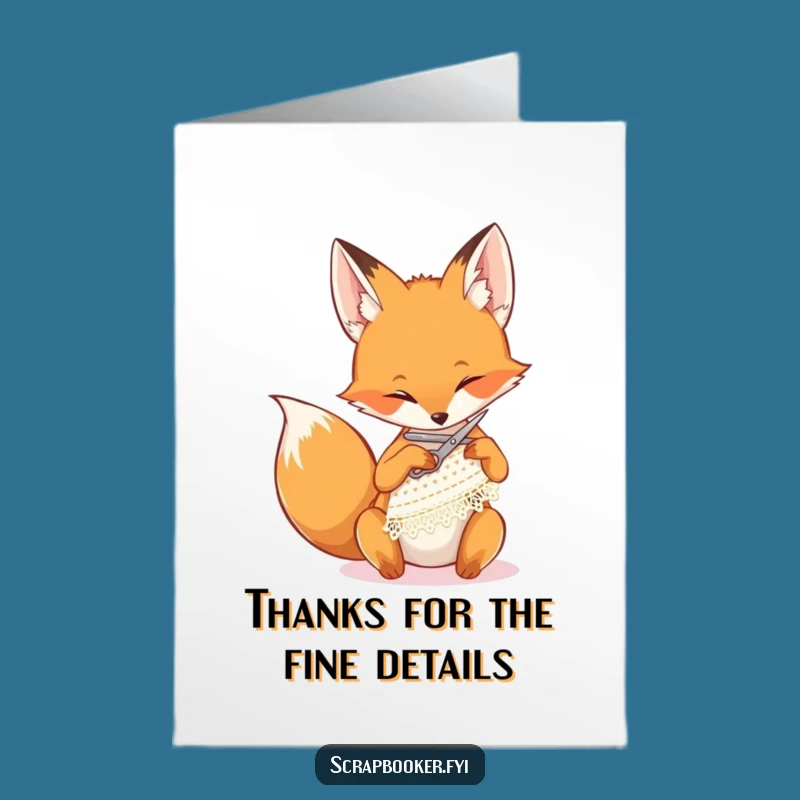 Free Printable Fox Thank You Card: Funny Downloadable Gift for Gratitude