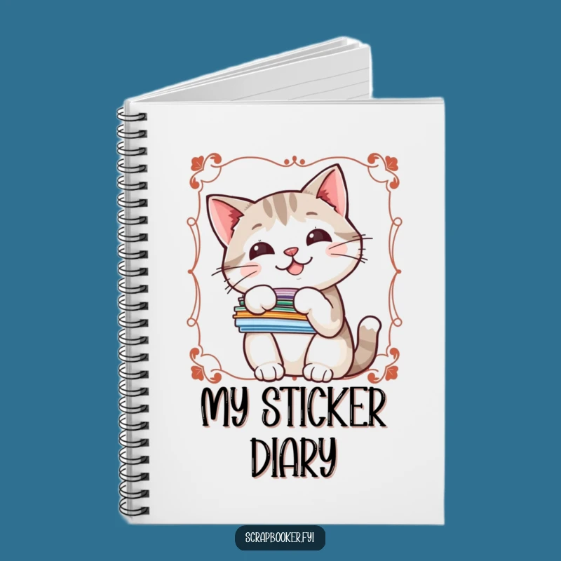 Funny Sticker Cat Notebook: Jot Down Ideas with Playful Paws