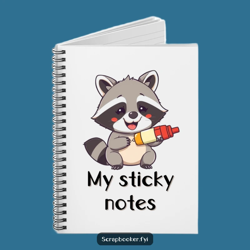Funny Raccoon Notebook - Mischievous Glue Stick Journal, Perfect Crafter Gift
