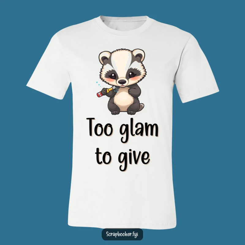 Funny Badger Glitter Artist T-Shirt: Wear Your Sparkle with Hilarious Woodland Charm