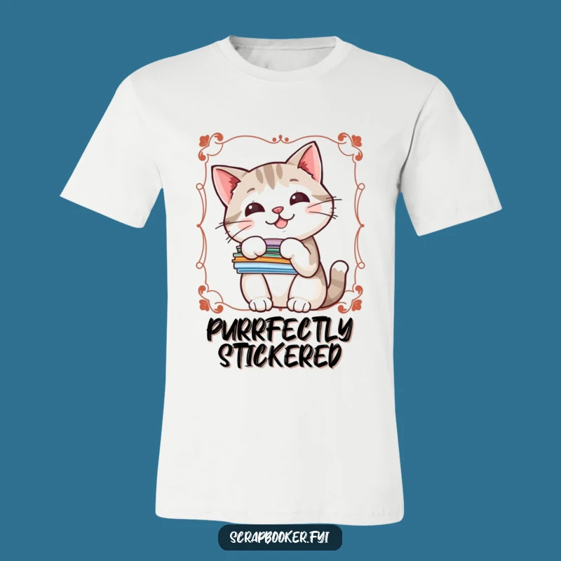 Funny Sticker Cat T-Shirt: Rock Your Love for Felines & Fun