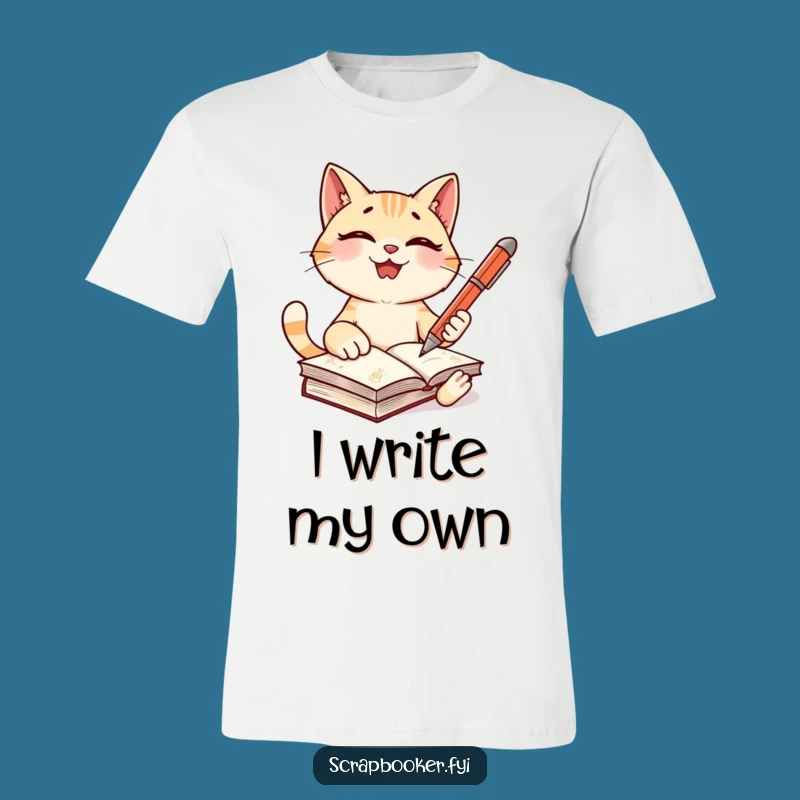 Funny Cat Writer T-Shirt - Wear Your Literary Dreams