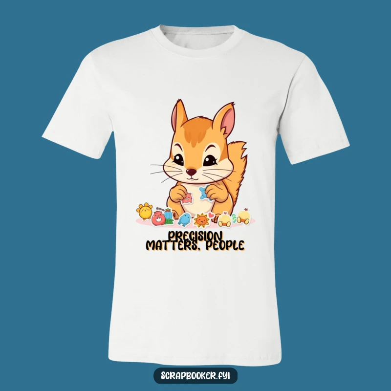 Funny Squirrel Sticker Artist T-Shirt: Hilarious Apparel for Crafty Souls and Nutty Friends