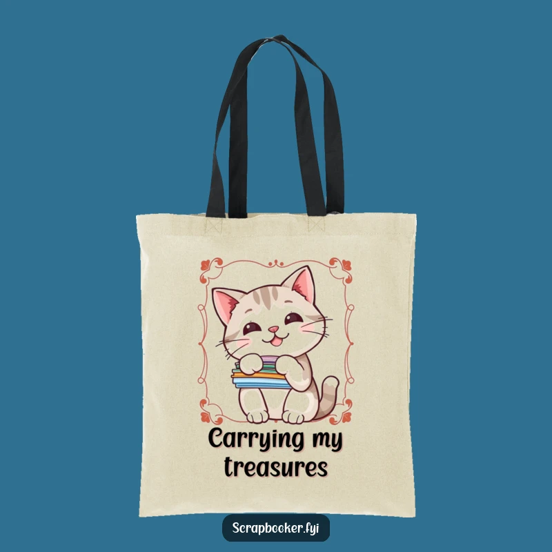 Funny Sticker Cat Tote Bag: Carry Your Treasures with Whimsy